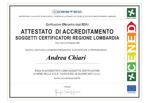 Attestato di accreditamento