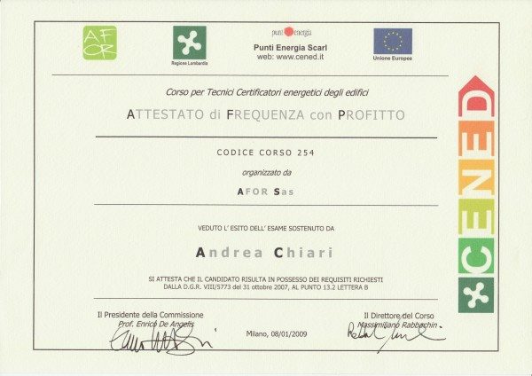 Attestato di frequenza